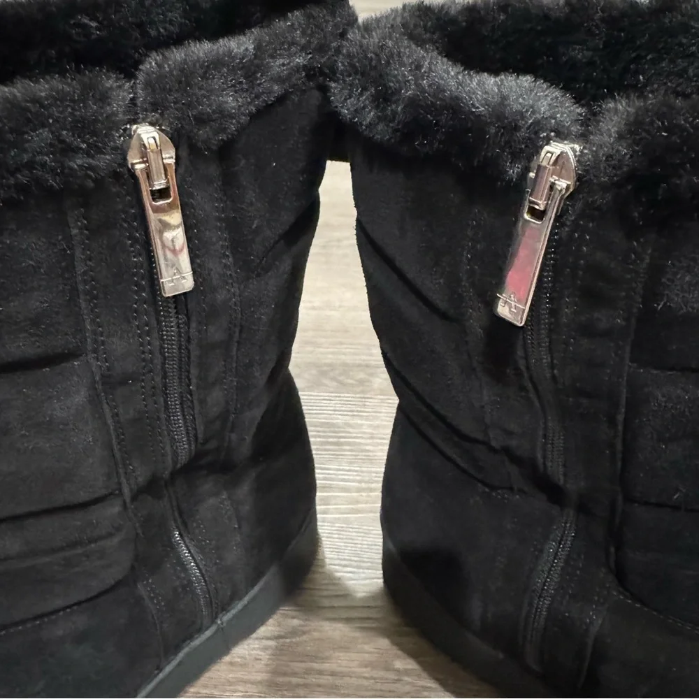 Aquatalia Alcee Faux Fur Lined Black Winter Snow Boots